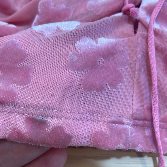 For Love and Lemons Lusk cropped burnout velvet puff sleeve top - Picture 13 of 14